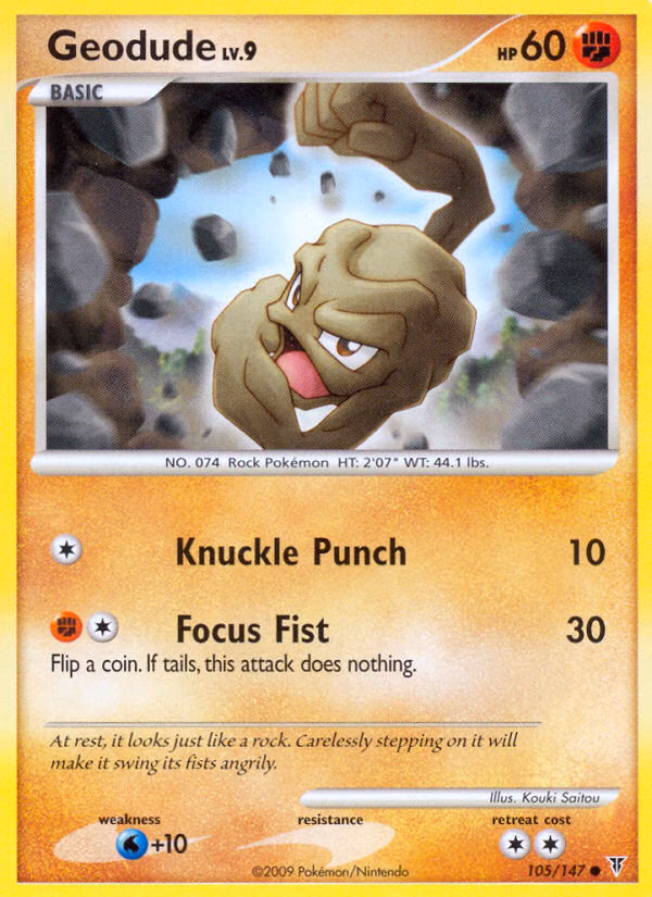 Geodude Pokemon card (105/147, Supreme Victors)