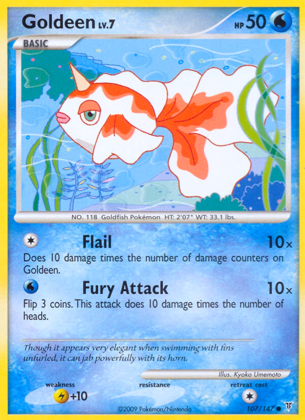 Goldeen Pokemon card (107/147, Supreme Victors)
