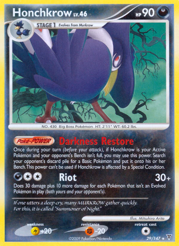 Honchkrow Pokemon card (29/147, Supreme Victors)