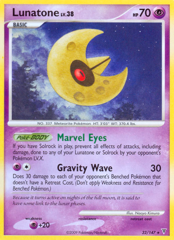 Lunatone Pokemon card (32/147, Supreme Victors)