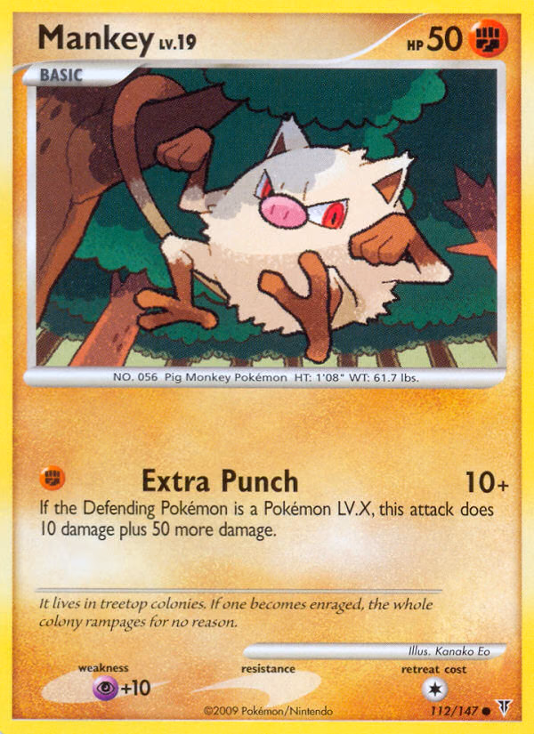 Mankey Pokemon card (112/147, Supreme Victors)