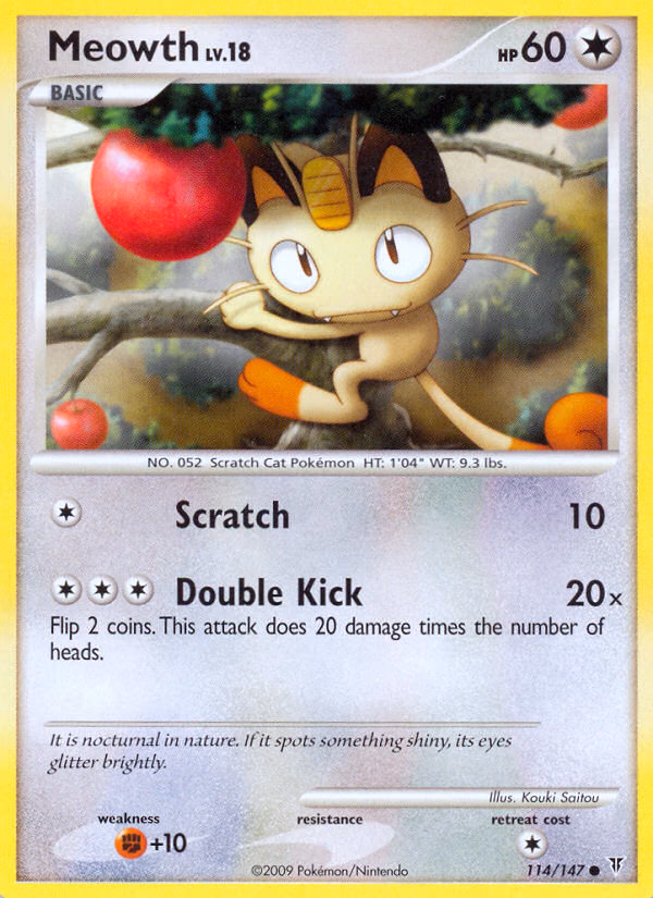 Meowth Pokemon card (114/147, Supreme Victors)