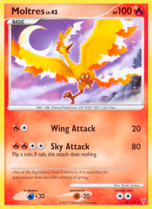 Moltres Pokemon card (36/147, Supreme Victors)