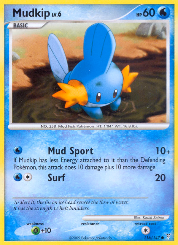 Mudkip Pokemon card (116/147, Supreme Victors)
