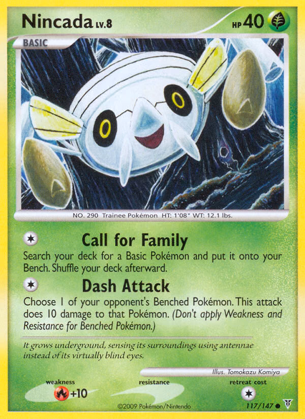 Nincada Pokemon card (117/147, Supreme Victors)
