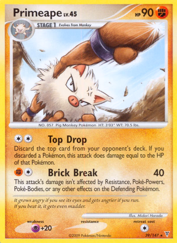 Primeape Pokemon card (39/147, Supreme Victors)