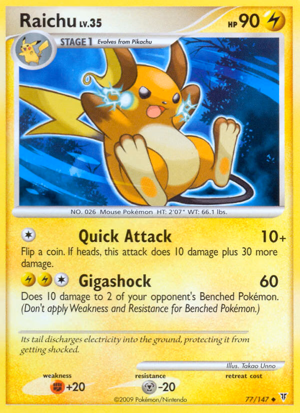 Raichu Pokemon card (77/147, Supreme Victors)