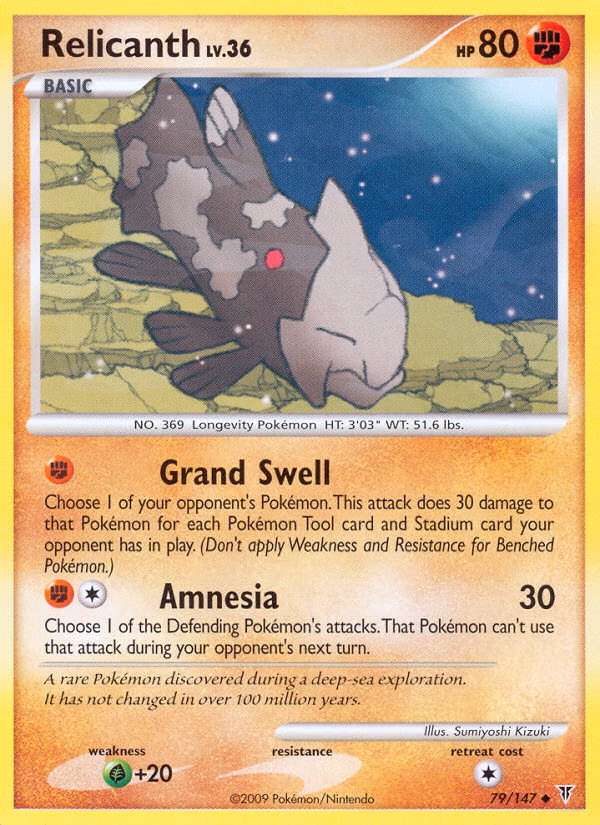 Relicanth Pokemon card (79/147, Supreme Victors)