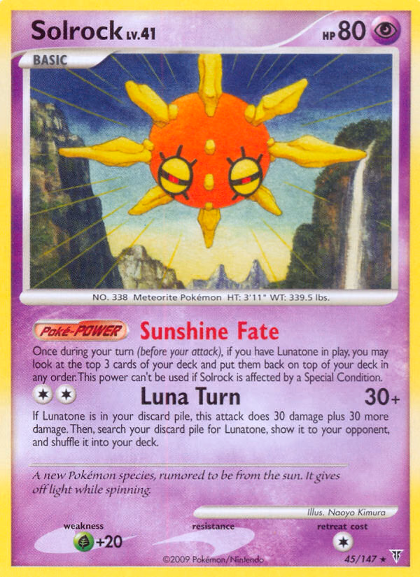 Solrock Pokemon card (45/147, Supreme Victors)