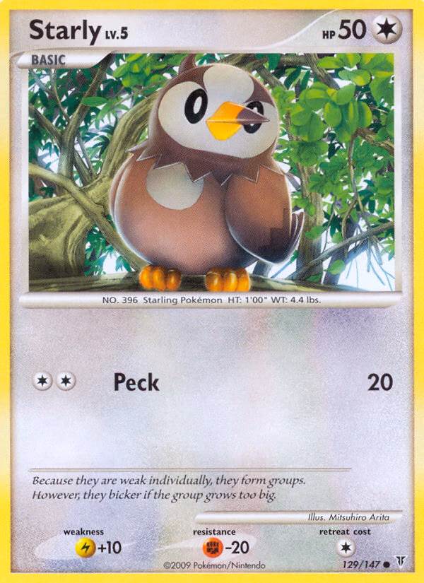 Starly Pokemon card (129/147, Supreme Victors)