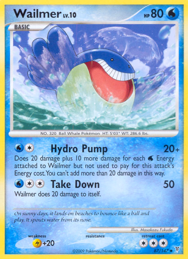 Wailmer Pokemon card (87/147, Supreme Victors)