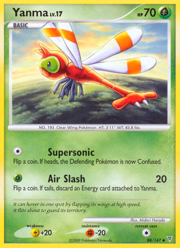 Yanma Pokemon card (88/147, Supreme Victors)