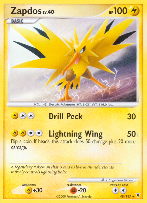 Zapdos Pokemon card (48/147, Supreme Victors)