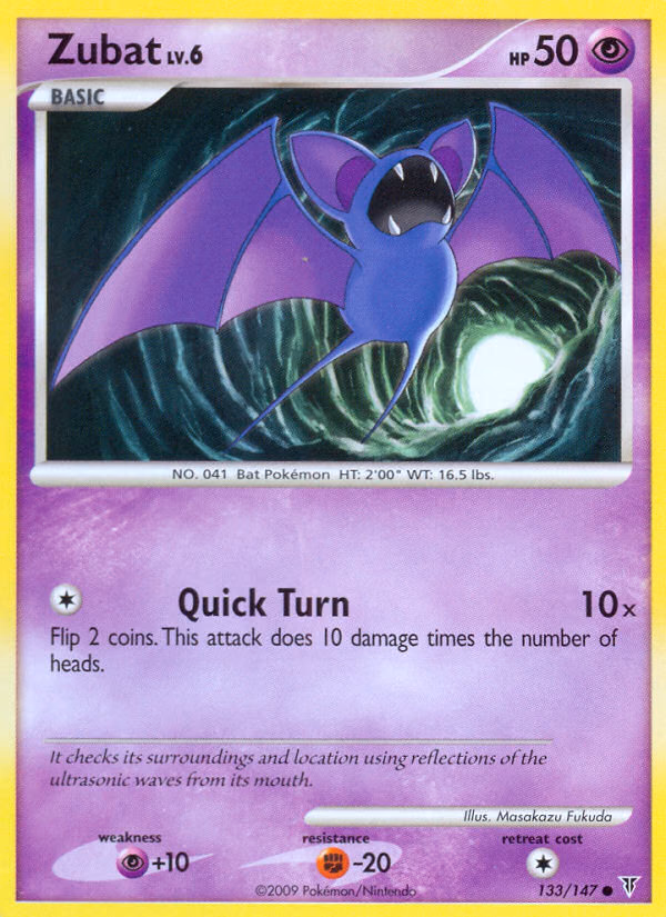 Zubat Pokemon card (133/147, Supreme Victors)