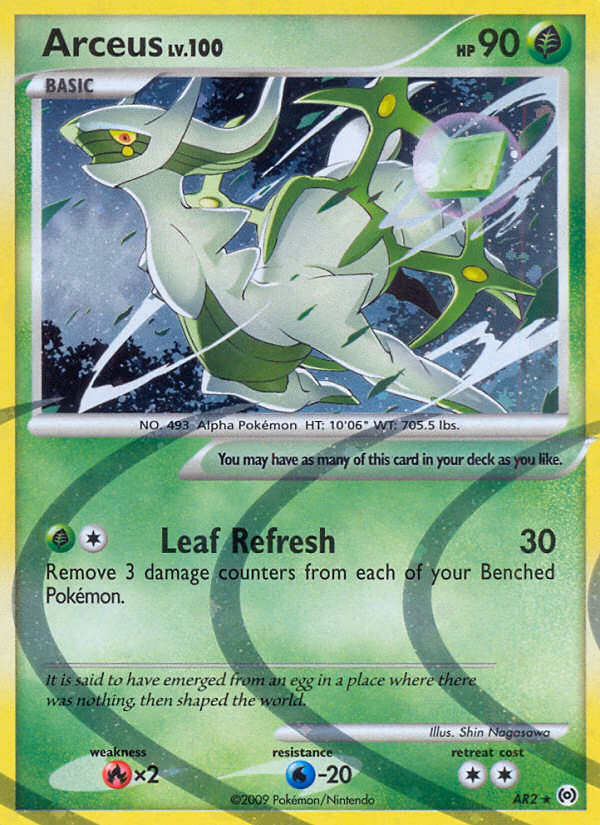 Arceus Pokemon card (AR2/AR9, Arceus)