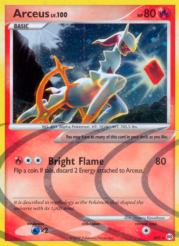 Arceus Pokemon card (AR3/AR9, Arceus)