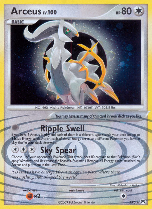Arceus Pokemon card (AR5/AR9, Arceus)