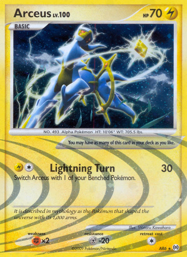 Arceus Pokemon card (AR6/AR9, Arceus)