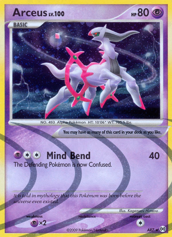Arceus Pokemon card (AR7/AR9, Arceus)