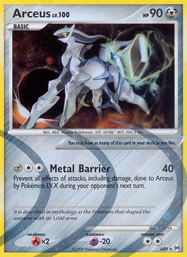 Arceus Pokemon card (AR9/AR9, Arceus)