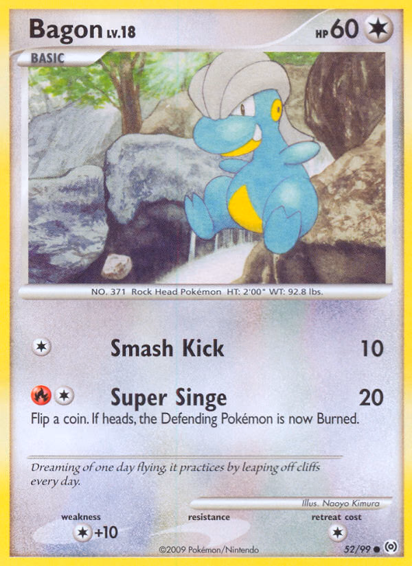 Bagon Pokemon card (52/99, Arceus)