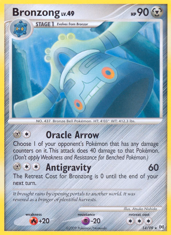Bronzong Pokemon card (14/99, Arceus)