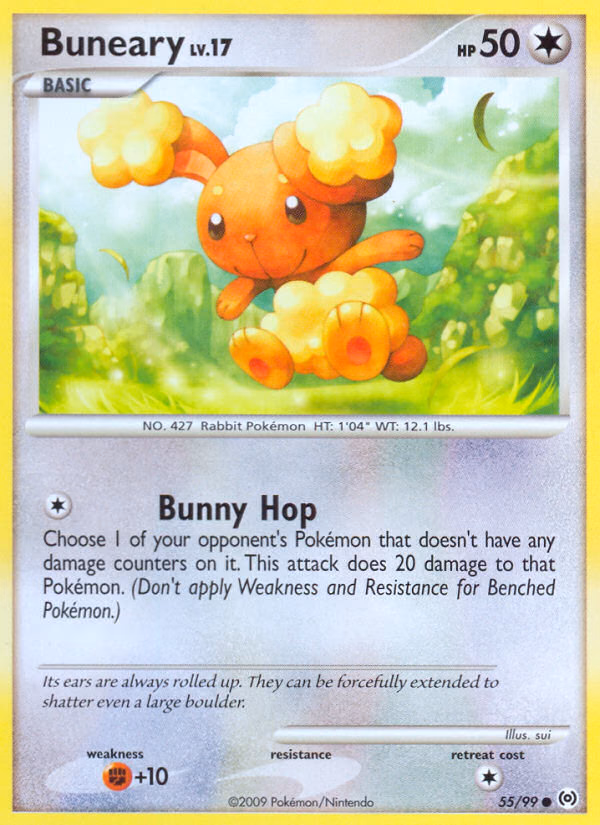 Buneary Pokemon card (55/99, Arceus)