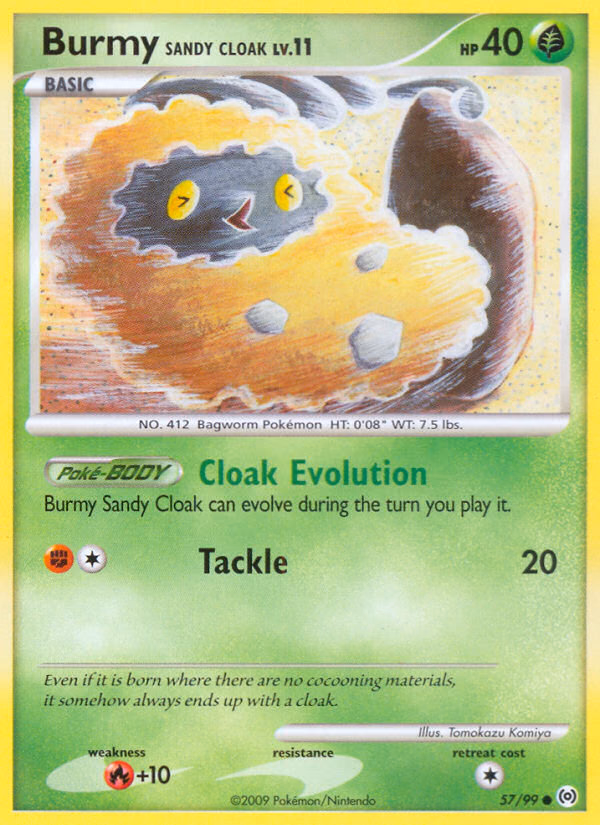 Burmy Sandy Cloak Pokemon card (57/99, Arceus)