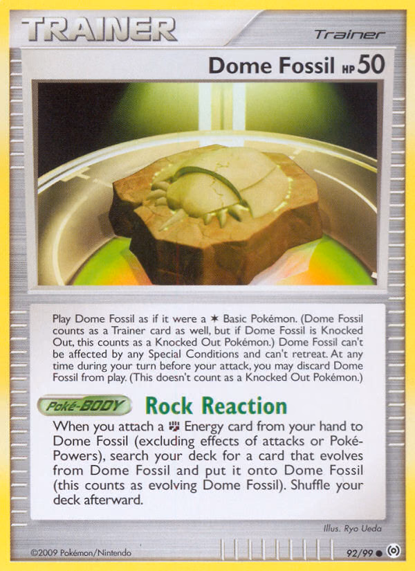 Dome Fossil Pokemon card (92/99, Arceus)