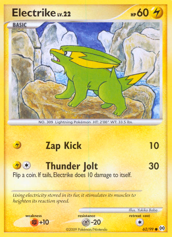 Electrike Pokemon card (62/99, Arceus)