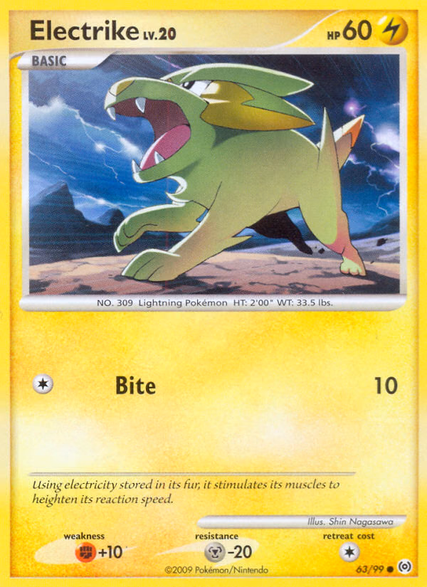 Electrike Pokemon card (63/99, Arceus)