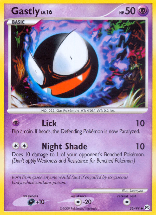 Gastly Pokemon card (36/99, Arceus)