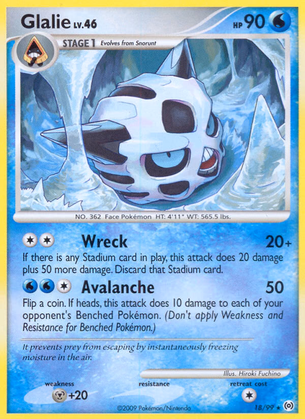 Glalie Pokemon card (18/99, Arceus)
