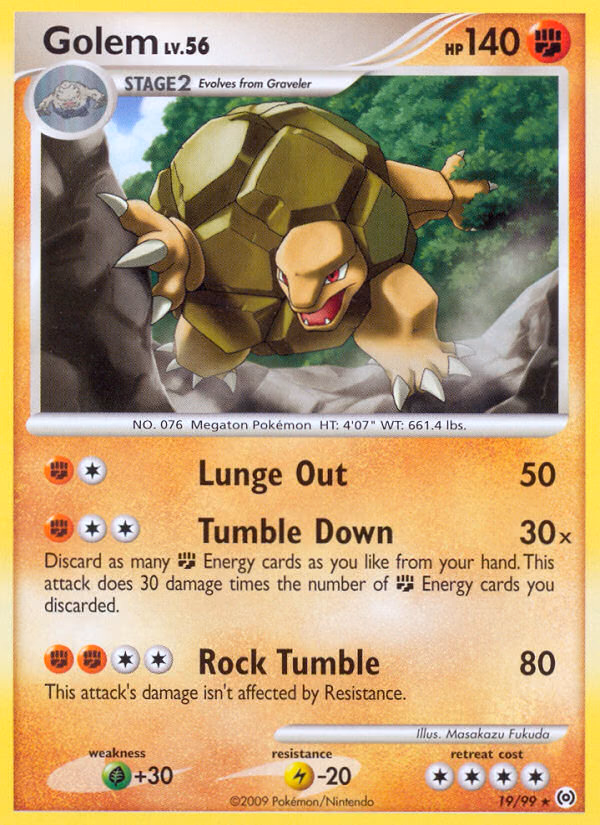 Golem Pokemon card (19/99, Arceus)