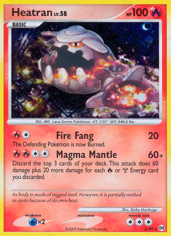 Heatran Pokemon card (3/99, Arceus)