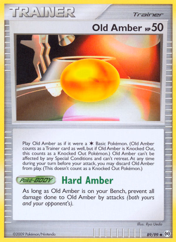 Old Amber Pokemon card (89/99, Arceus)