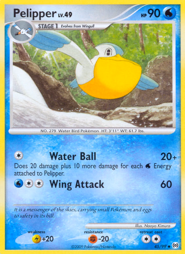 Pelipper Pokemon card (45/99, Arceus)