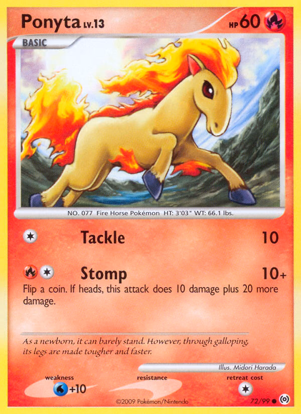 Ponyta Pokemon card (72/99, Arceus)