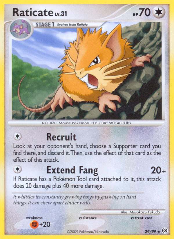 Raticate Pokemon card (29/99, Arceus)