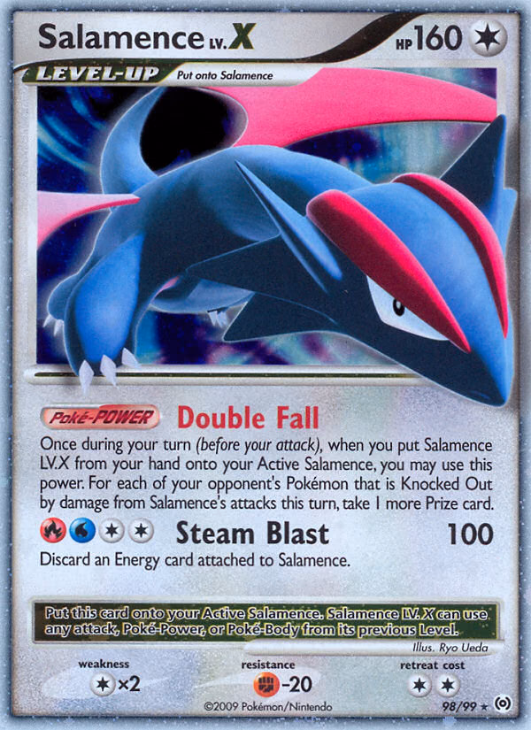 Salamence LV.X Pokemon card (98/99, Arceus)