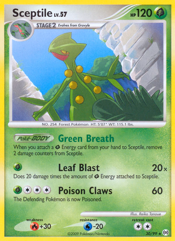Sceptile Pokemon card (30/99, Arceus)