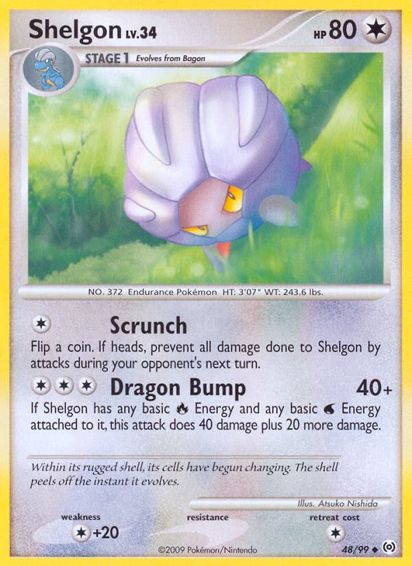 Shelgon Pokemon card (48/99, Arceus)