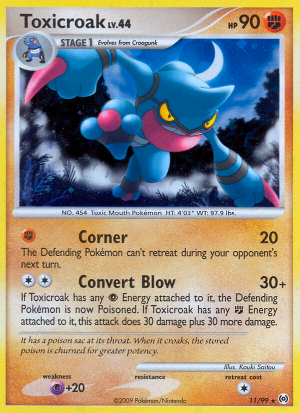 Toxicroak Pokemon card (11/99, Arceus)