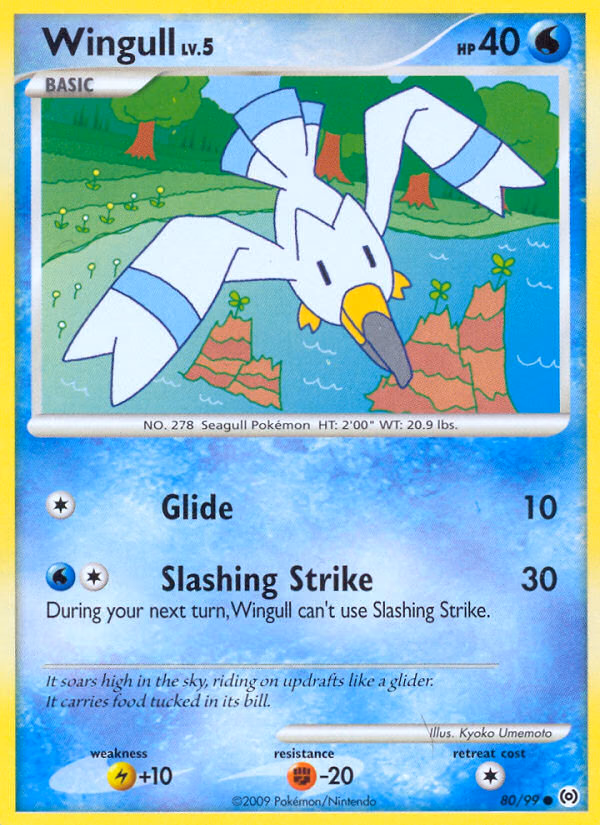 Wingull Pokemon card (80/99, Arceus)
