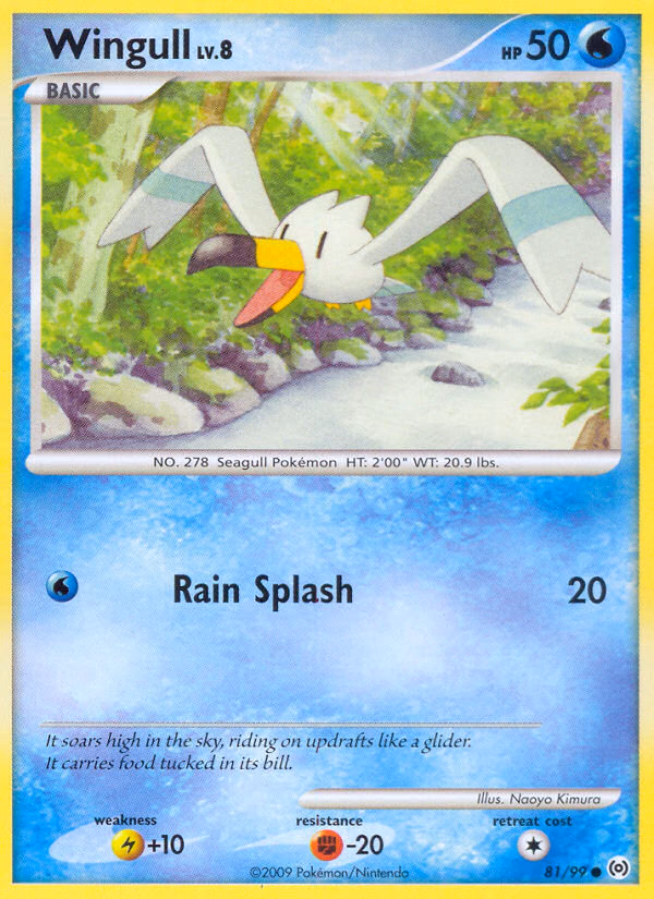 Wingull Pokemon card (81/99, Arceus)