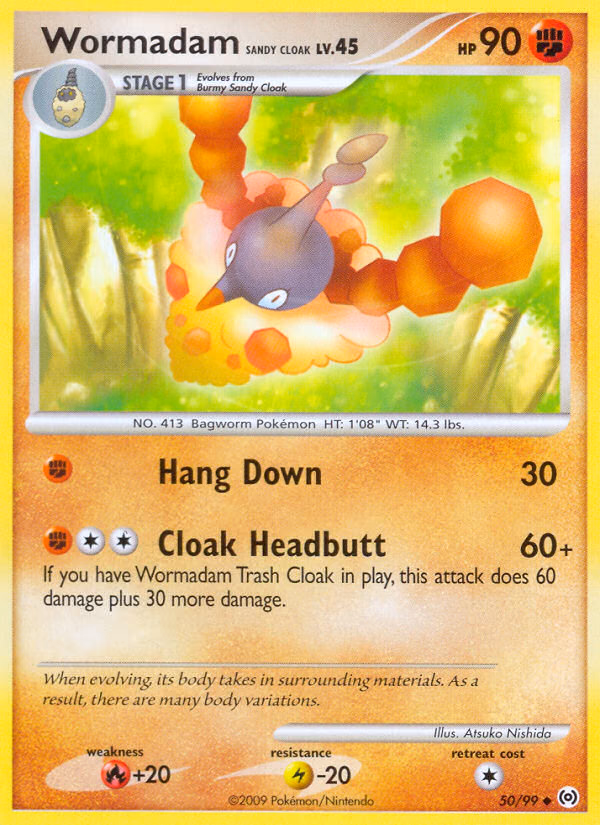 Wormadam Sandy Cloak Pokemon card (50/99, Arceus)