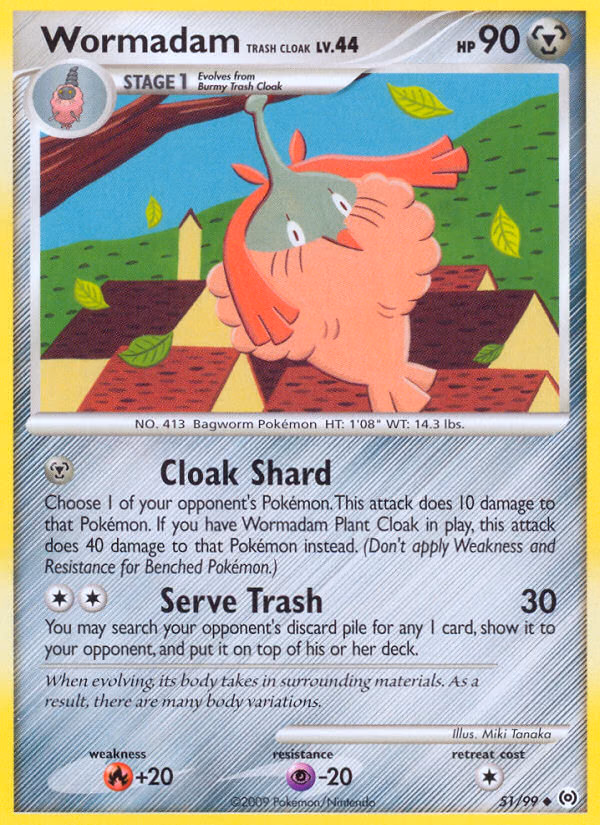 Wormadam Trash Cloak Pokemon card (51/99, Arceus)