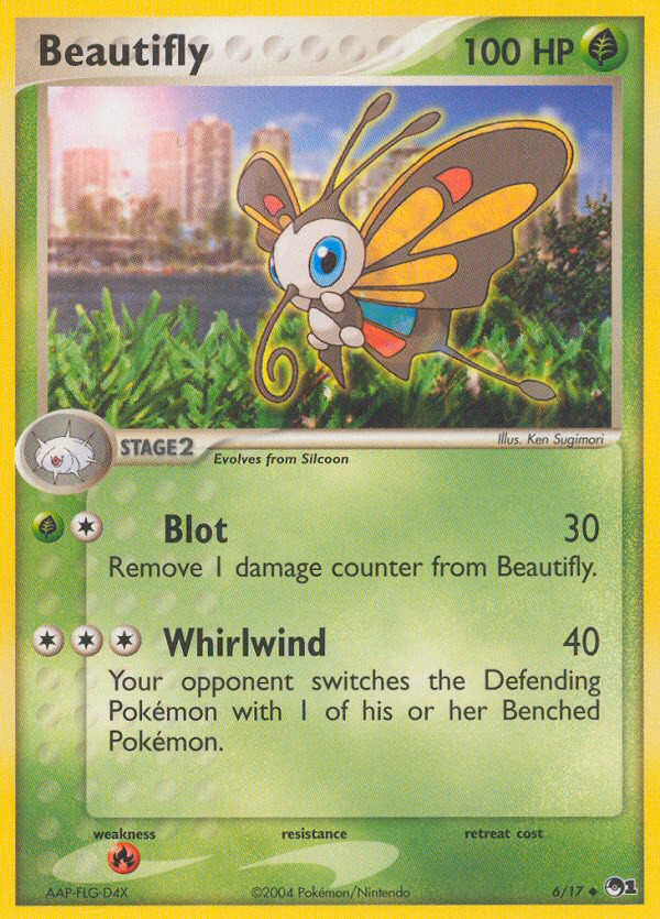 Beautifly Pokemon card (6/17, POP Series 1)