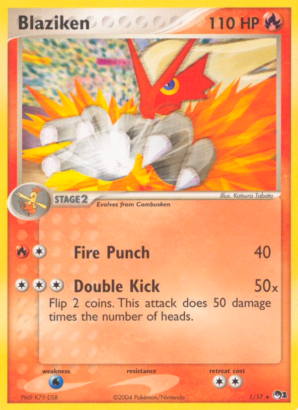 Blaziken Pokemon card (1/17, POP Series 1)
