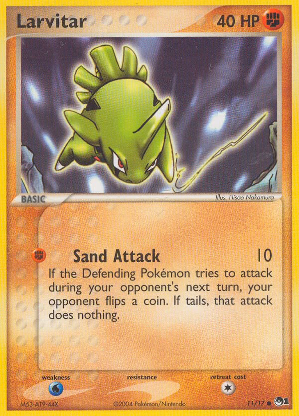 Larvitar Pokemon card (11/17, POP Series 1)